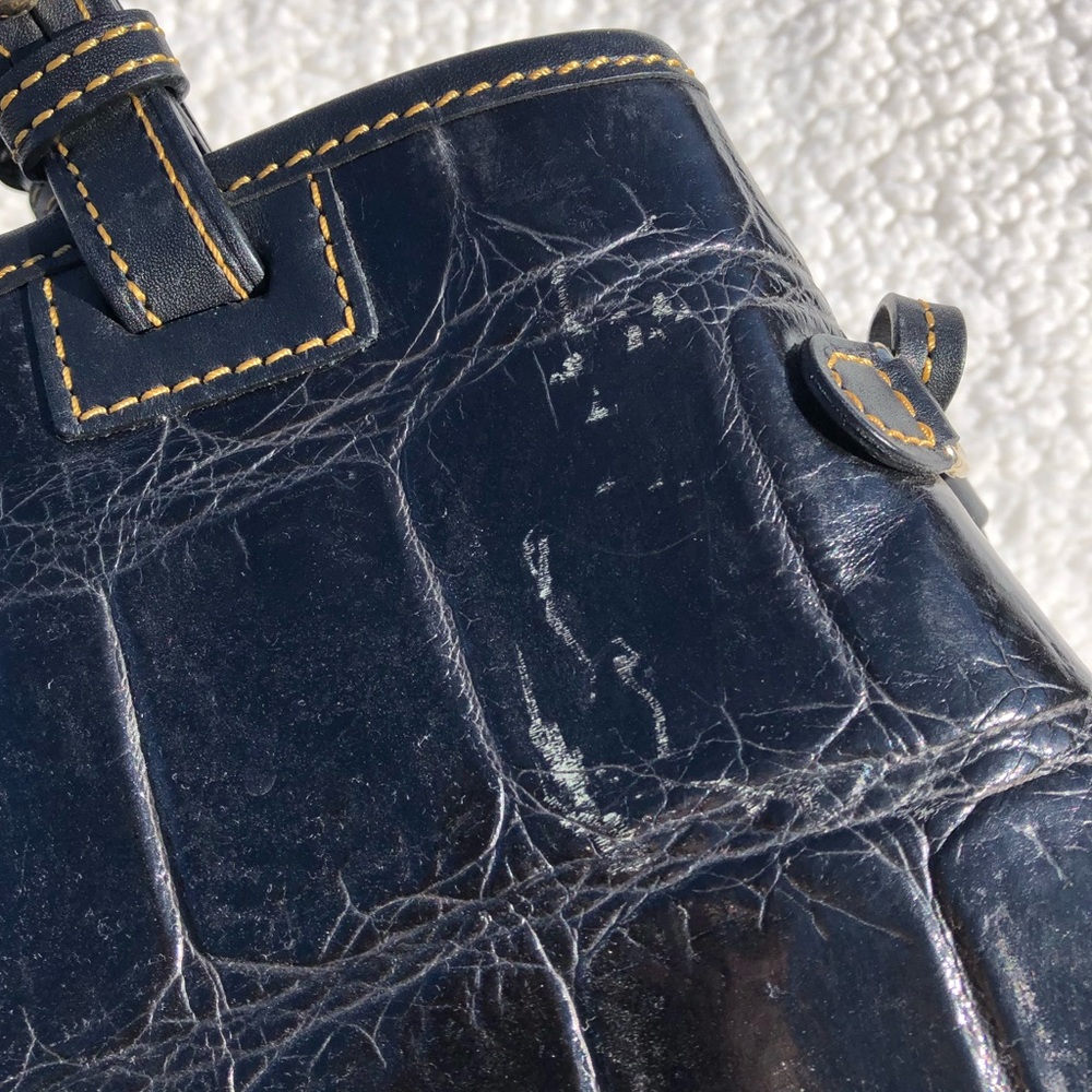 Dooney & Bourke Croc Embossed Leather Tote Bag & Coin Purse Black - Picture 16 of 16